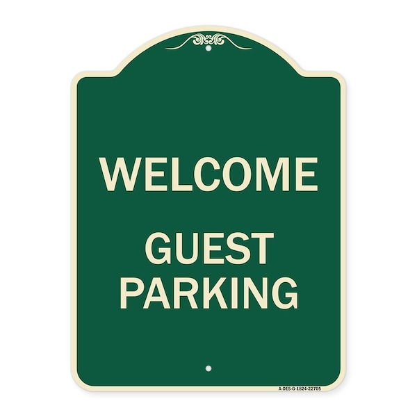 Signmission Welcome Guest Parking Heavy-Gauge Aluminum Architectural Sign, 24" x 18", G-1824-22705 A-DES-G-1824-22705 - main
